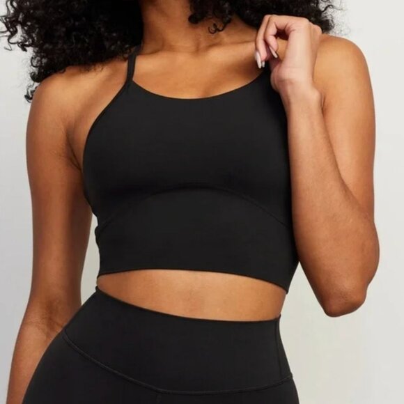 NWT STORI Legend Cropped Shelf Tank Sz 2 Longline Sports Bra Racerback Neutral - Picture 1 of 3